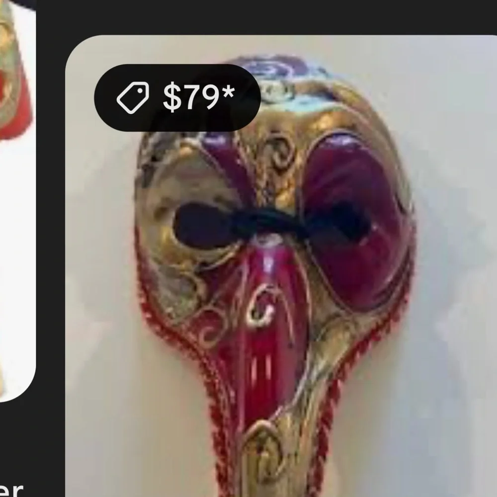 Like New! Red and Gold Venetian Mask